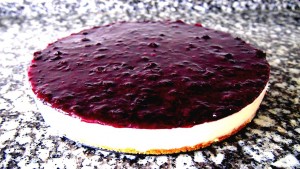 Tarta de queso con arándanos